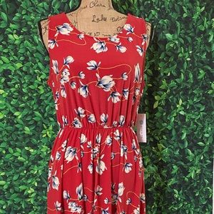 Red floral dress NWT